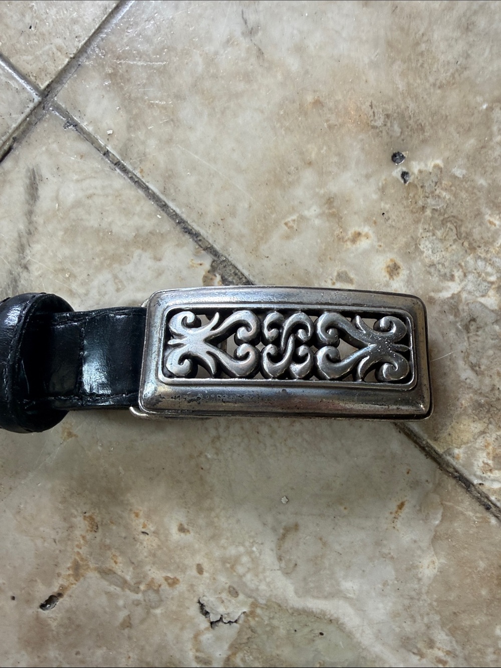 BRIGHTON ladies crocodile embossed, genuine, leather belt large - Picture 8 of 9